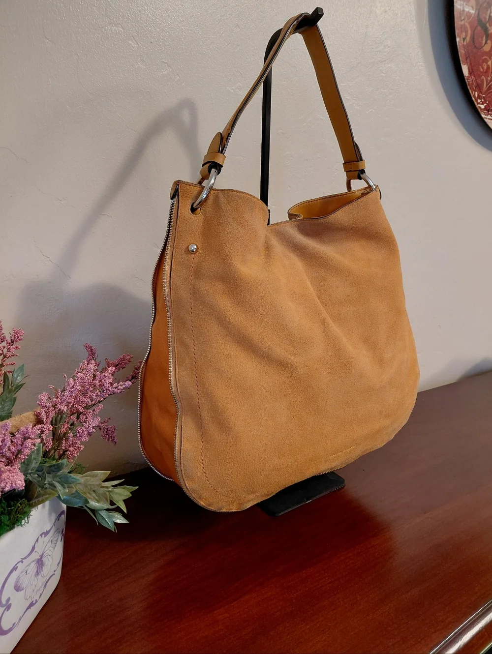 Rebecca Minkoff Suede & Leather Hobo Tote - Picture 3 of 13